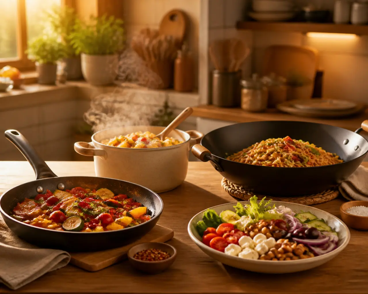 Repas sans four : poêle, casserole, wok ou froid, quelles idées choisir selon le besoin ?