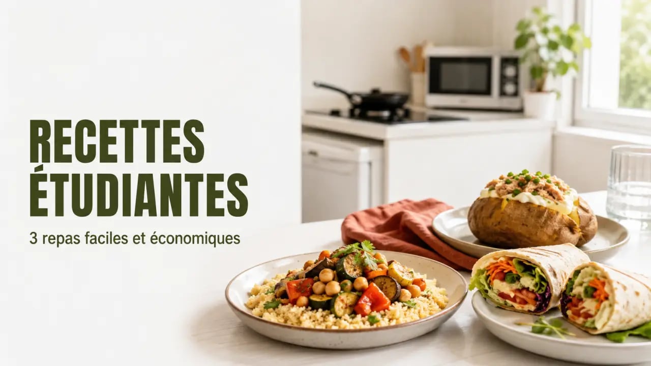 Recettes étudiantes faciles : semoule aux pois chiches, wrap froid et pomme de terre garnie