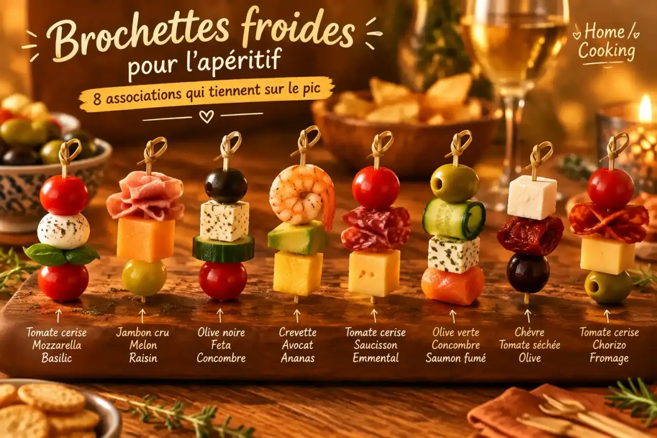 Brochettes froides pour l’apéritif : 8 associations qui tiennent sur le pic