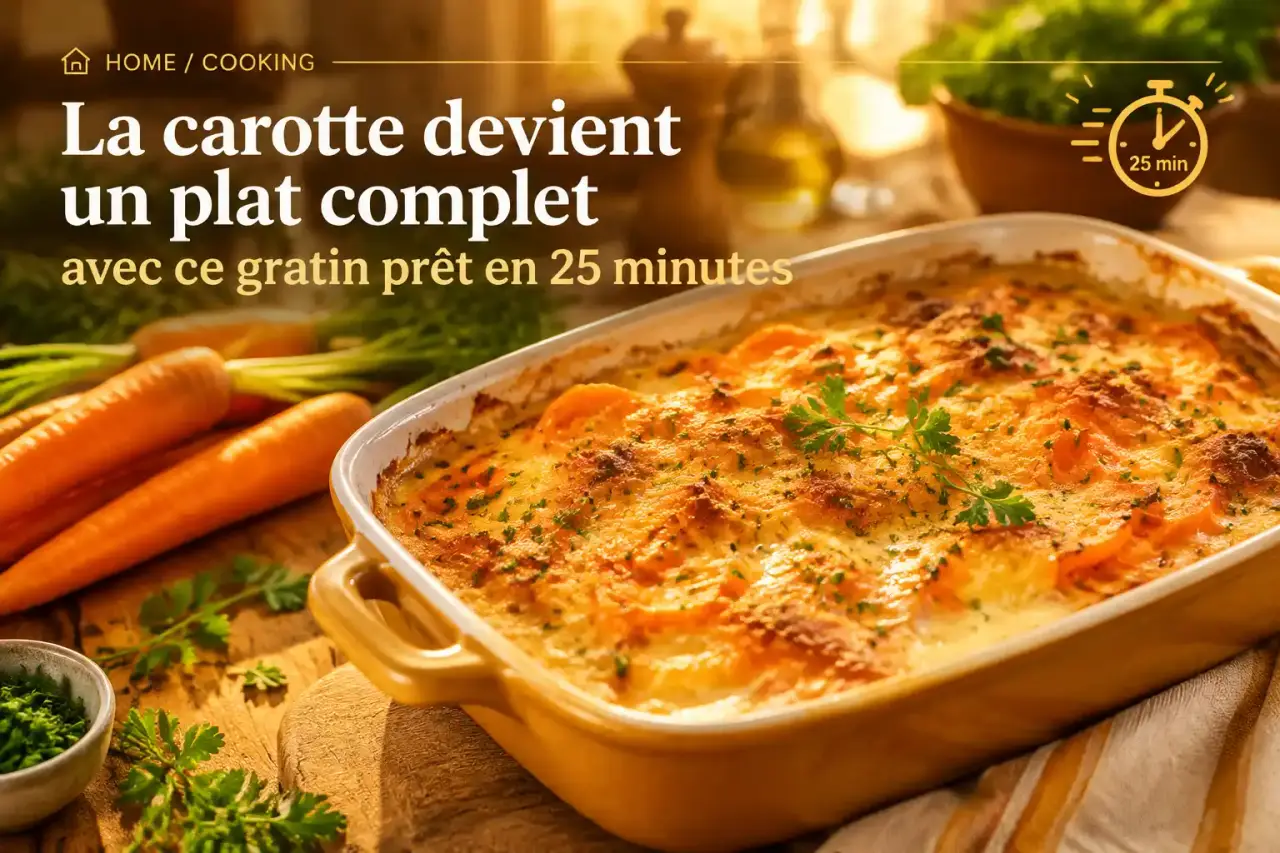 La carotte devient un plat complet avec ce gratin prêt en 25 minutes