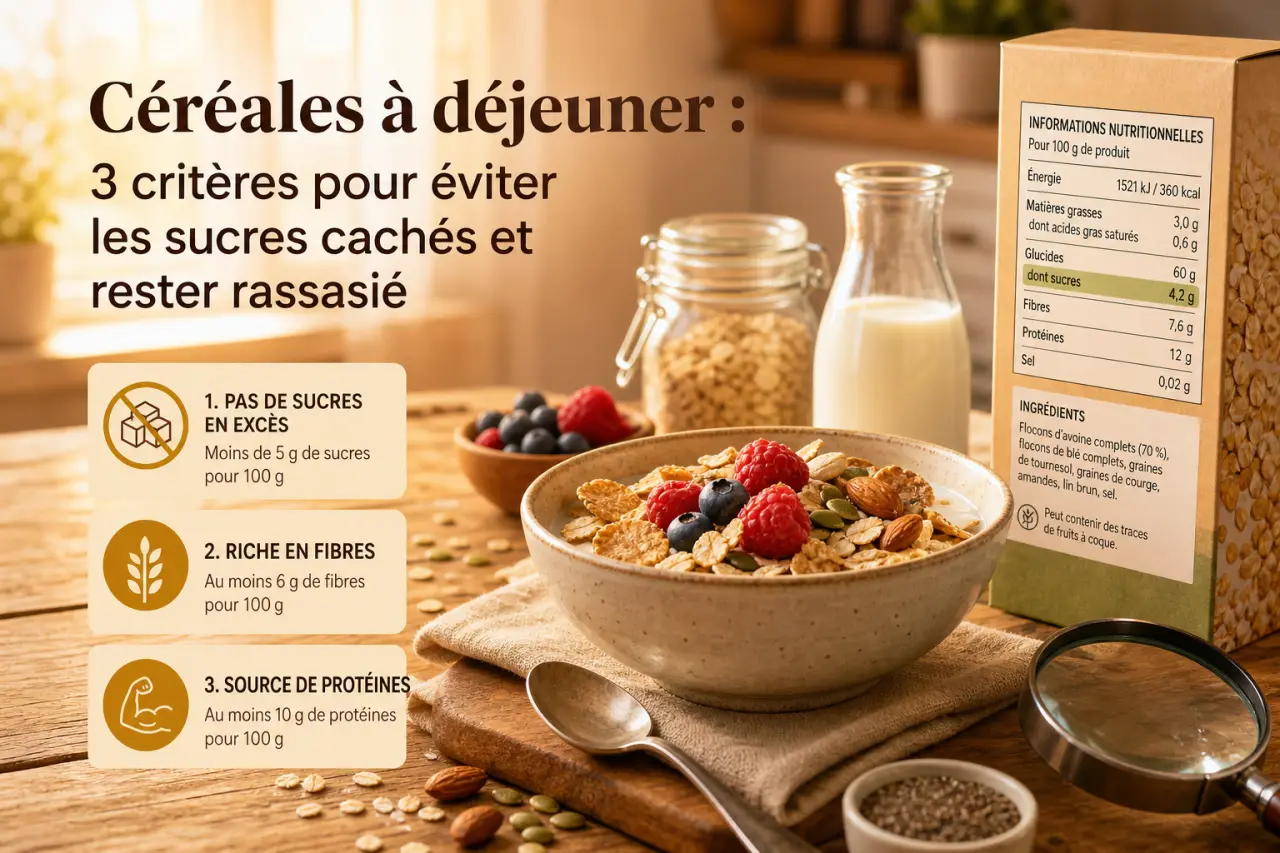 Céréales à déjeuner : 3 critères pour éviter les sucres cachés et rester rassasié
