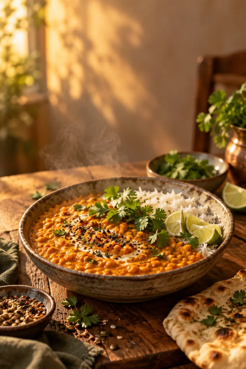 Lentilles corail au curry : un plat crémeux prêt en 15 minutes, sans purée