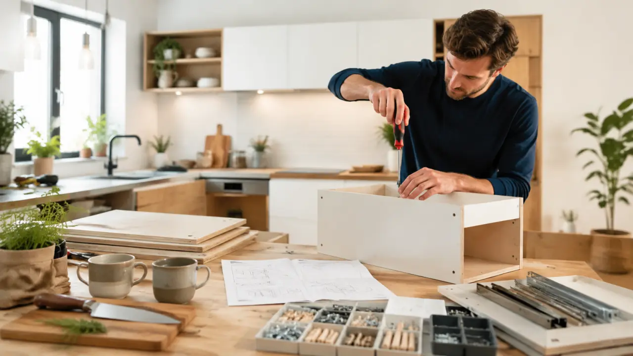 Montage d'une cuisine en kit sur-mesure BricoKitch