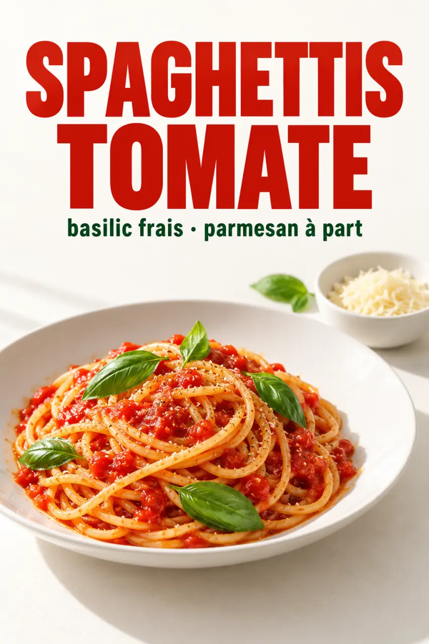 Recette italienne de spaghetti à la tomate et au basilic