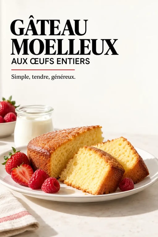 Recette pour écouler des œufs entiers : gâteau moelleux au yaourt