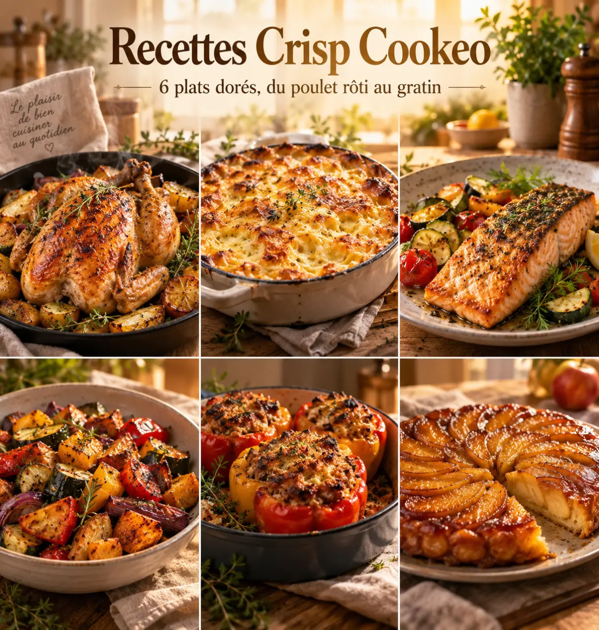 Recettes Crisp Cookeo : 6 plats dorés, du poulet rôti au gratin