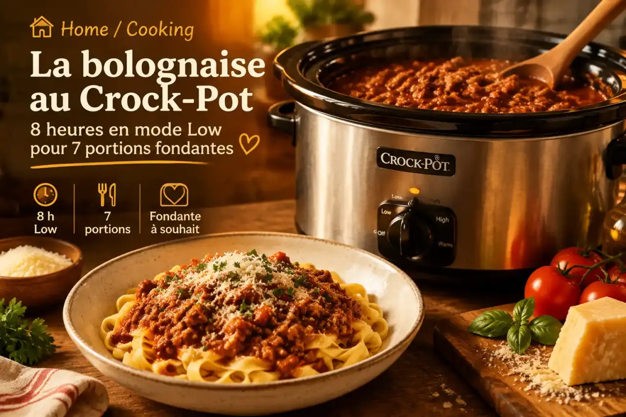 La bolognaise au Crock-Pot, 8 heures en mode Low pour 7 portions fondantes