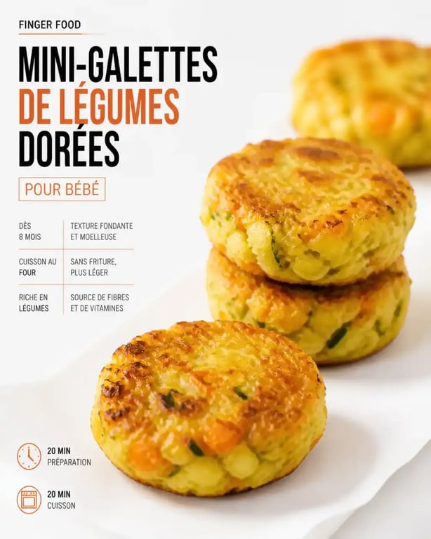 Mini-galettes de légumes, recette bébé 1 an