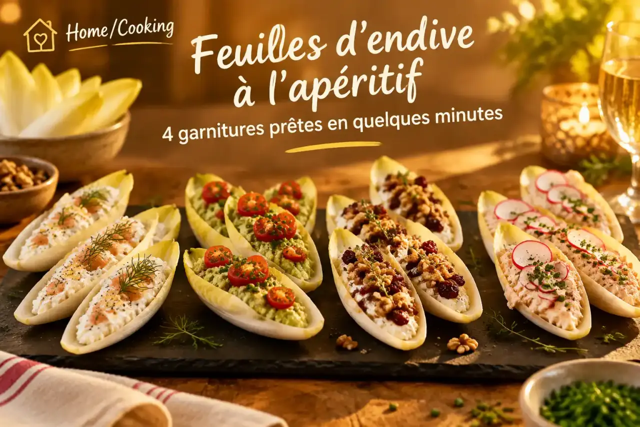 Feuilles d’endive à l’apéritif : 4 garnitures prêtes en quelques minutes