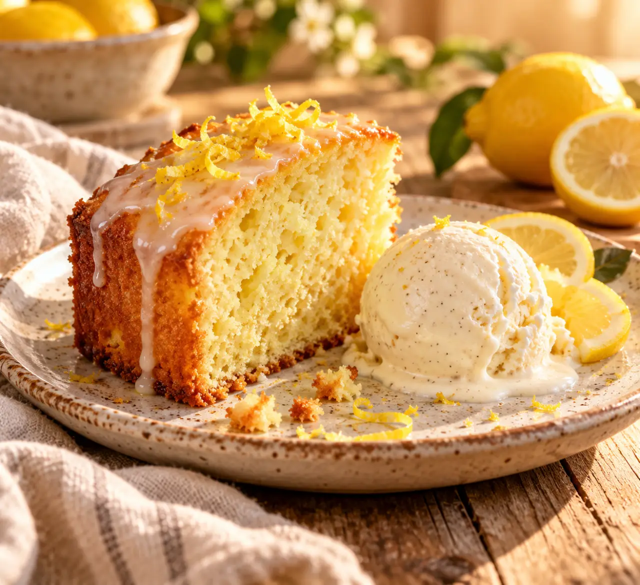 Gâteau léger pour accompagner une glace : une mie aérienne, une touche de citron