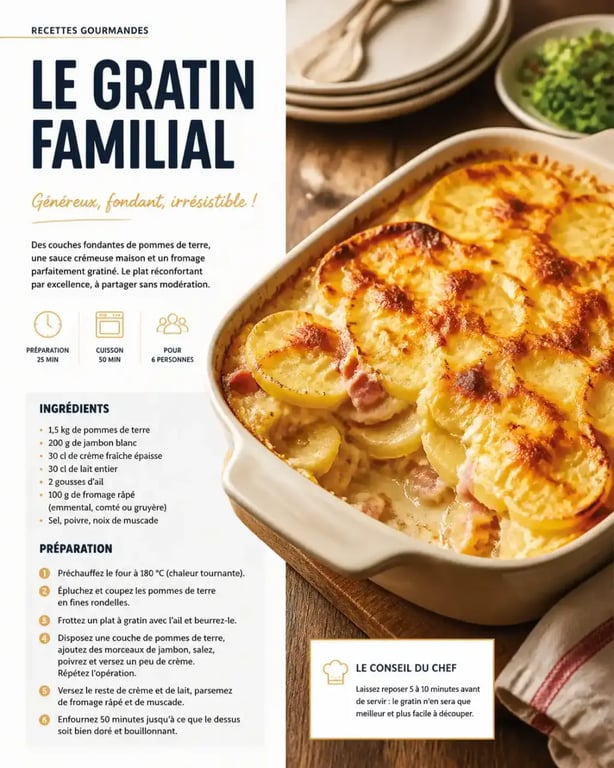 Plat familial généreux pour idée repas famille nombreuse